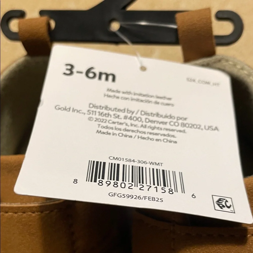 Carter's Child of Mine Gray and Tan Baby Shoes